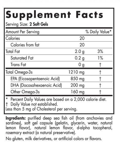 Здоровий настрій, риб'ячий жир, Pro EPA, Nordic Naturals, лимонний смак, 120 капсул 8060 фото