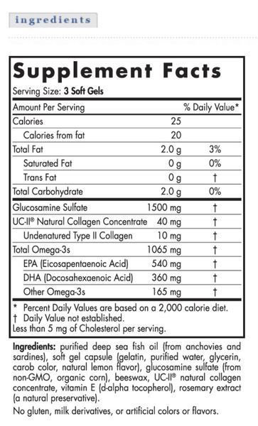 Витамины Глюкозамин сульфат и коллаген ProOmega Joint Xtra Nordic Naturals 90 капсул 12141 фото
